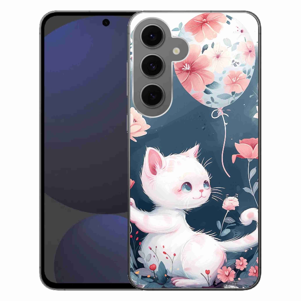 Gelový kryt mmCase na Samsung Galaxy S24 FE - kotě s balónkem