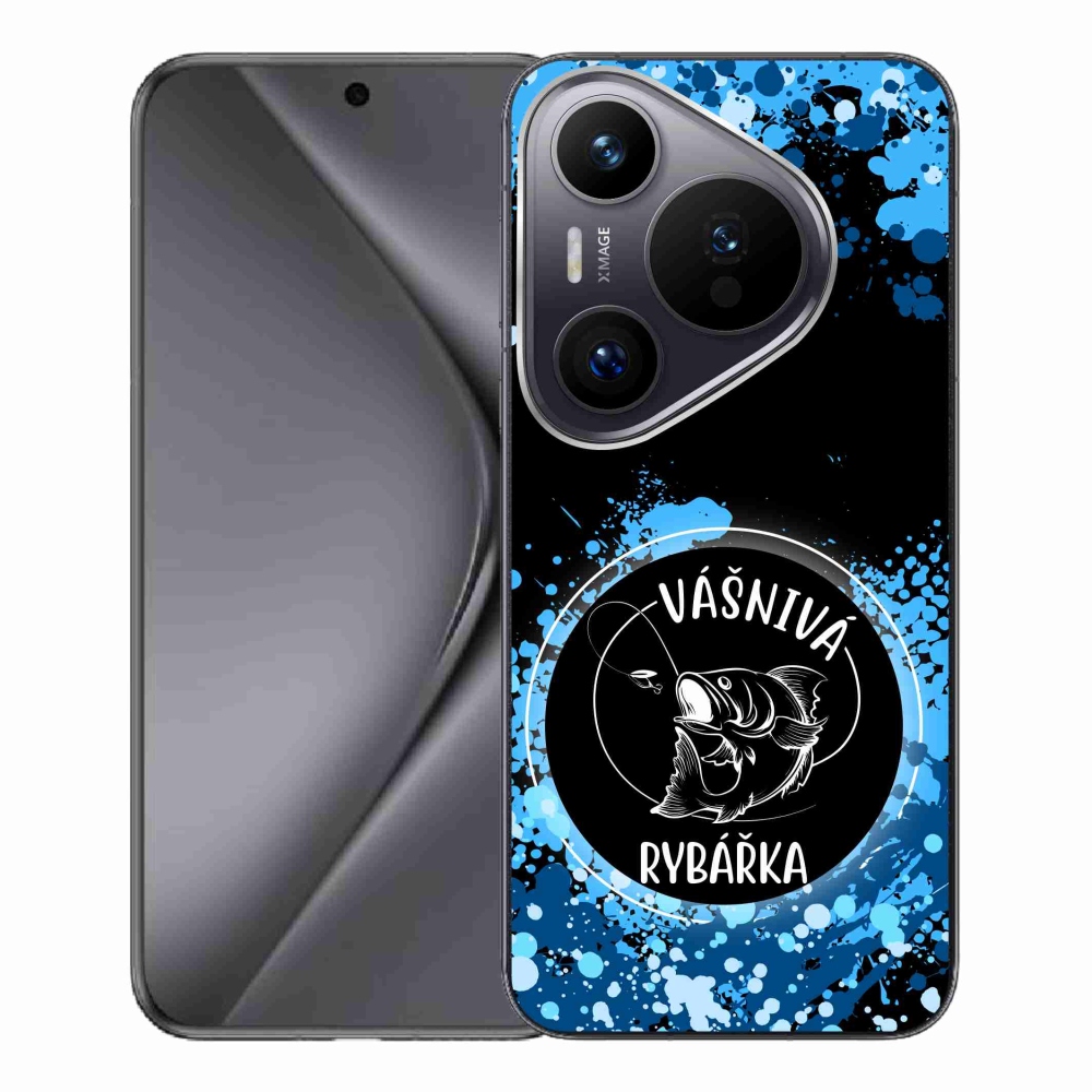 Gelový kryt mmCase na Huawei Pura 70 Pro - vášnivá rybářka černé pozadí