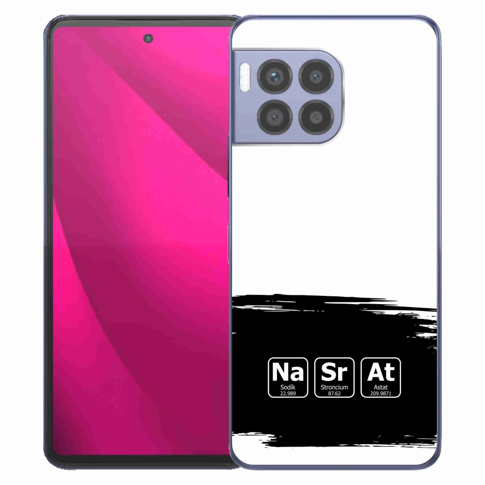 Gelový kryt mmCase na T-Mobile T Phone 2 Pro - chemické prvky černobílé pozadí