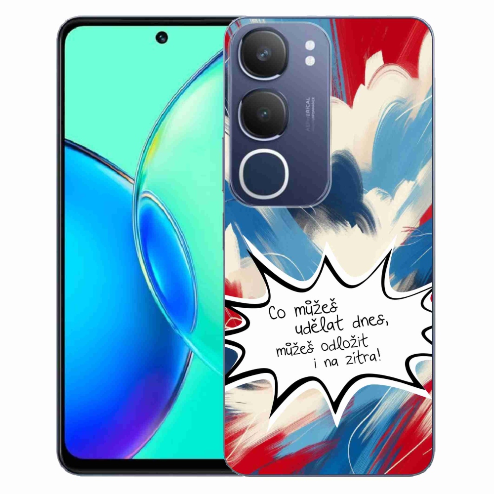 Gelový kryt mmCase na Vivo Y19s - vtipný text 9 bílé pozadí