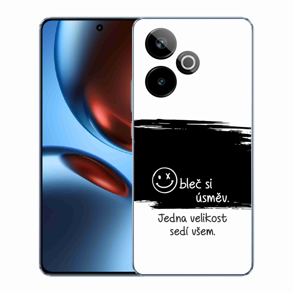 Gelový kryt mmCase na Realme GT 7 5G/GT 7T 5G - vtipný text 8 černobílé pozadí