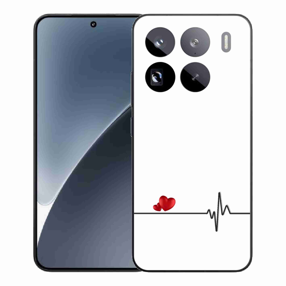 Gelový kryt mmCase na Xiaomi 15 Pro - srdce a tep bílé pozadí