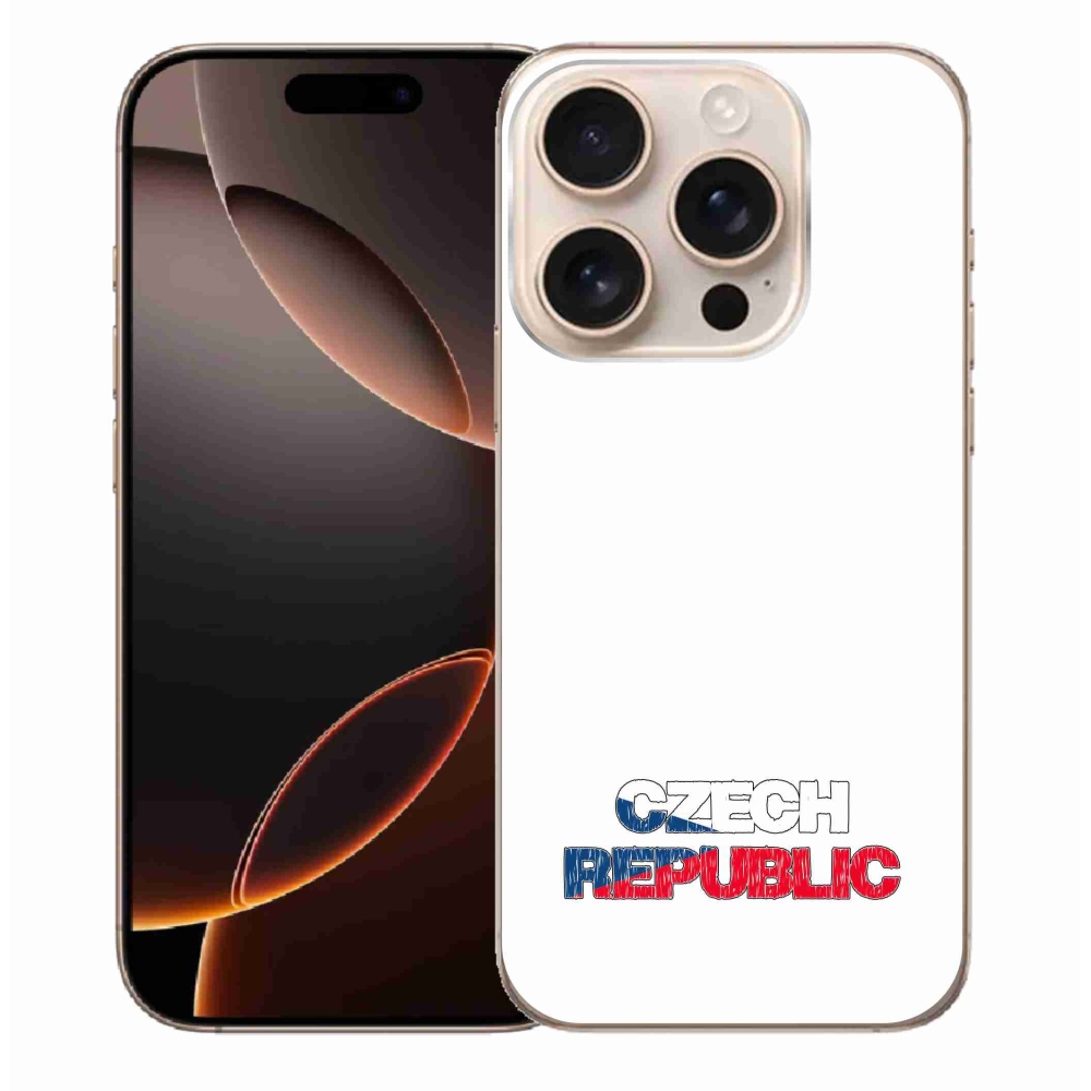 Gelový kryt mmCase na iPhone 16 Pro Max - Czech Republic bílé pozadí