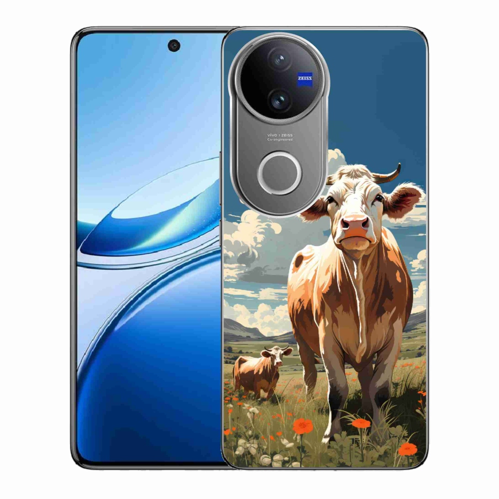 Gelový kryt mmCase na Vivo V50 5G - krávy na louce