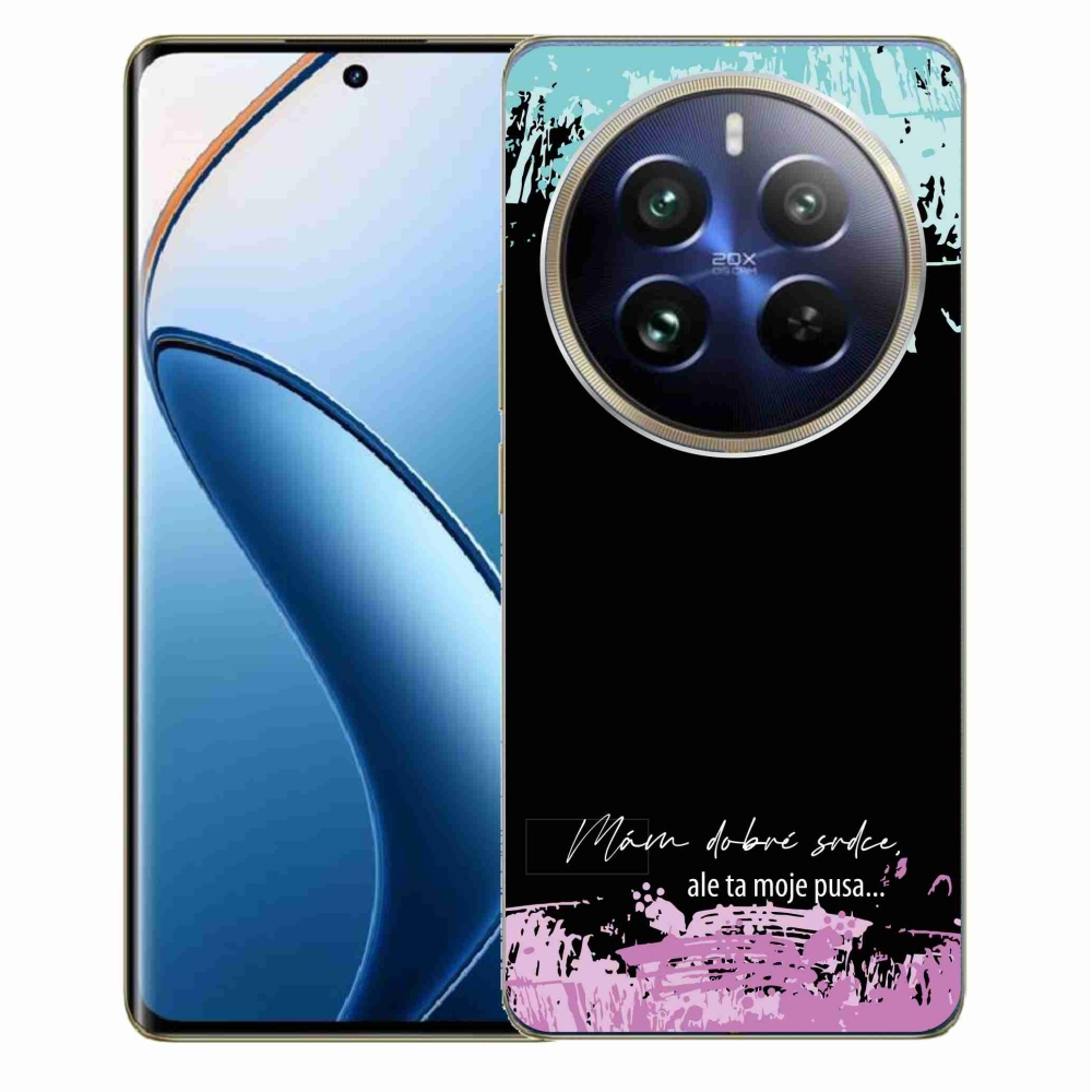Gelový kryt mmCase na Realme 12 Pro 5G/12 Pro+ 5G - vtipný text 3 černé pozadí