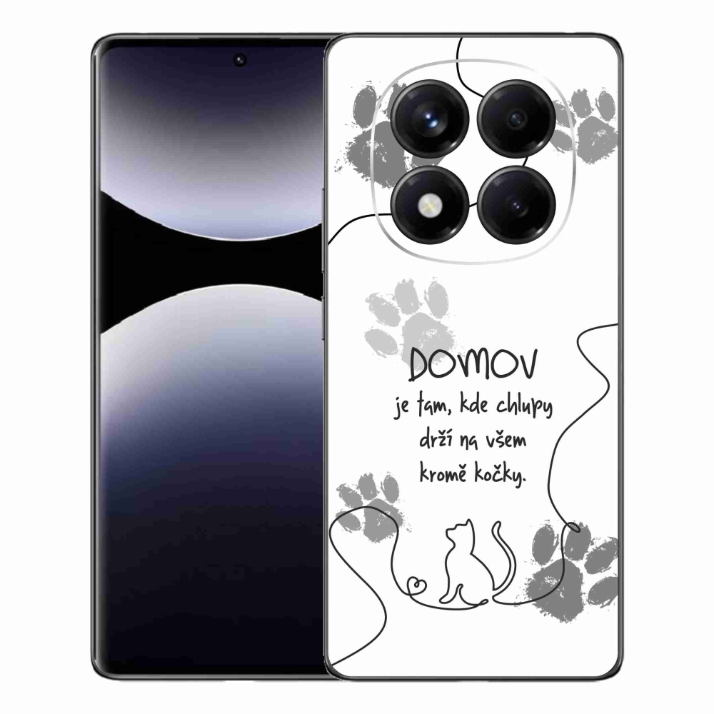 Gelový kryt mmCase na Xiaomi Redmi Note 14 Pro - kočičí motiv bílé pozadí