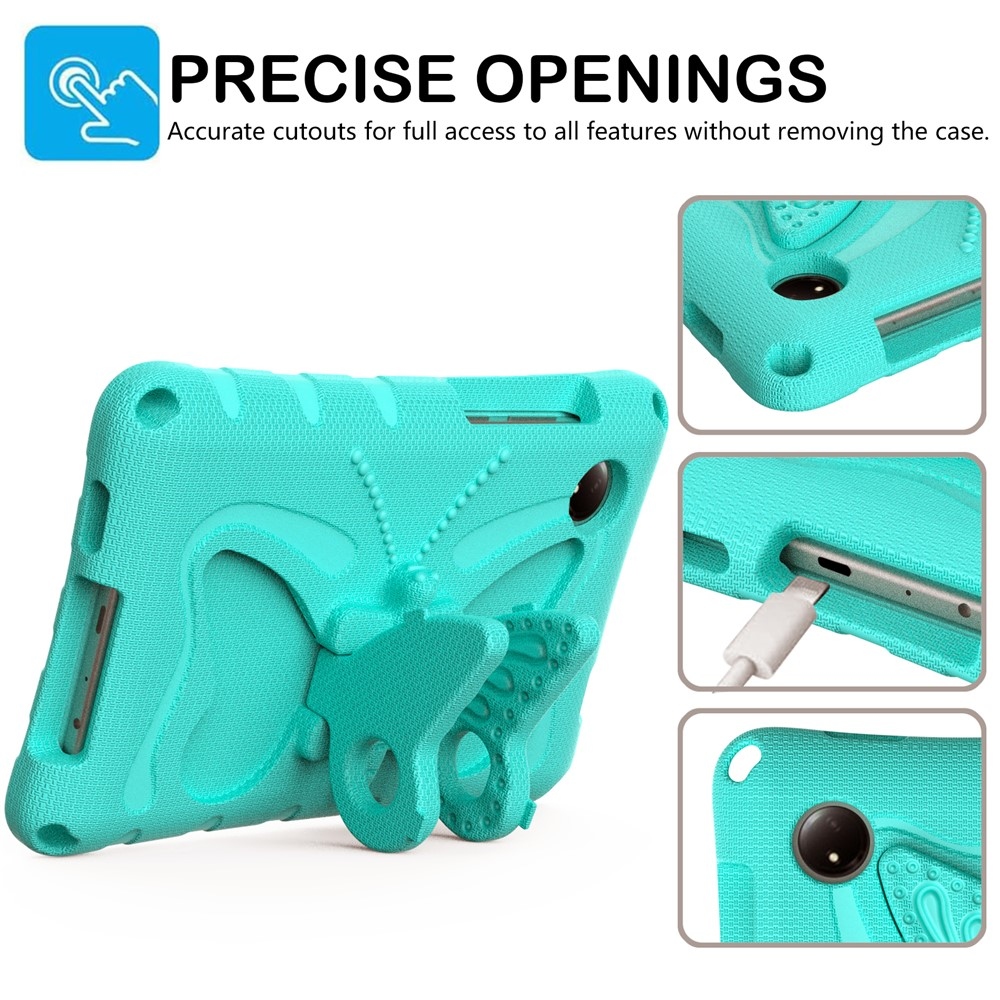 Kids Butterfly EVA odolné pouzdro s popruhem na tablet Xiaomi Redmi Pad SE 8.7 - modrozelené