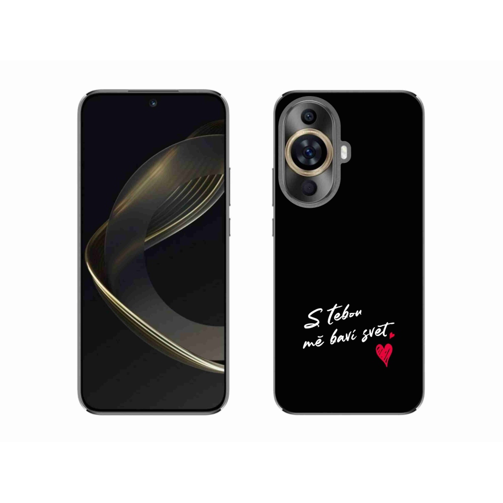 Gelový kryt mmCase na Huawei Nova 11 - zamilovaný text 1 černé pozadí