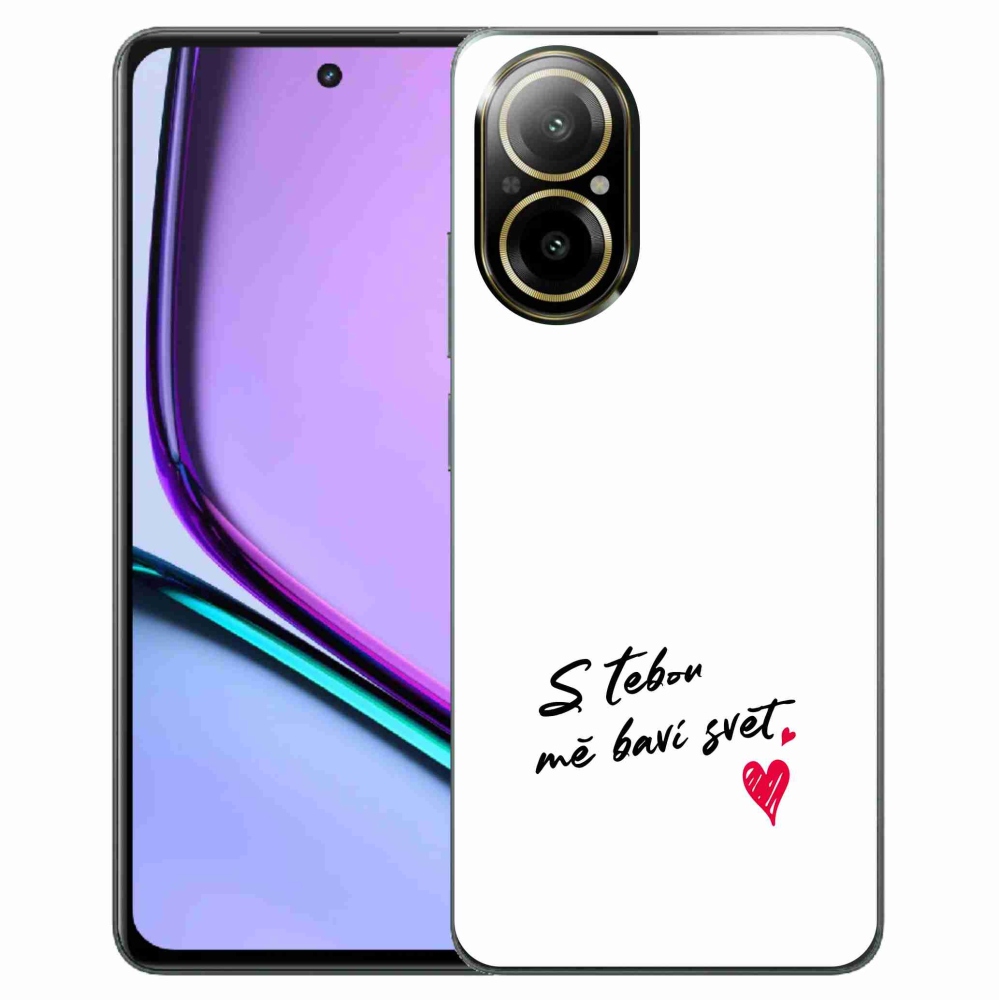 Gelový kryt mmCase na Realme C67 - zamilovaný text 1 bílé pozadí