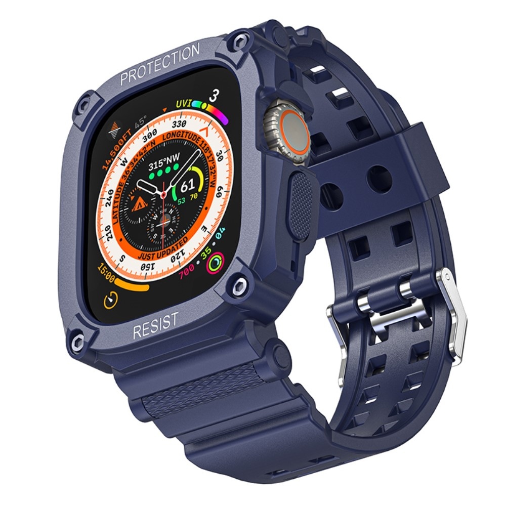 Integral ochranné silikonové pouzdro s řemínkem na Apple Watch Ultra 49mm - modré