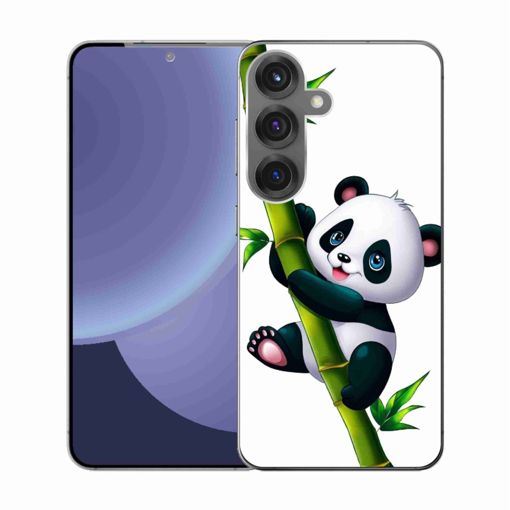 Gelový kryt mmCase na Samsung Galaxy S25 - panda na bambusu