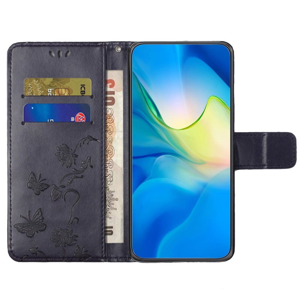 Flower knížkové pouzdro na Samsung Galaxy A56 5G - tmavěfialové