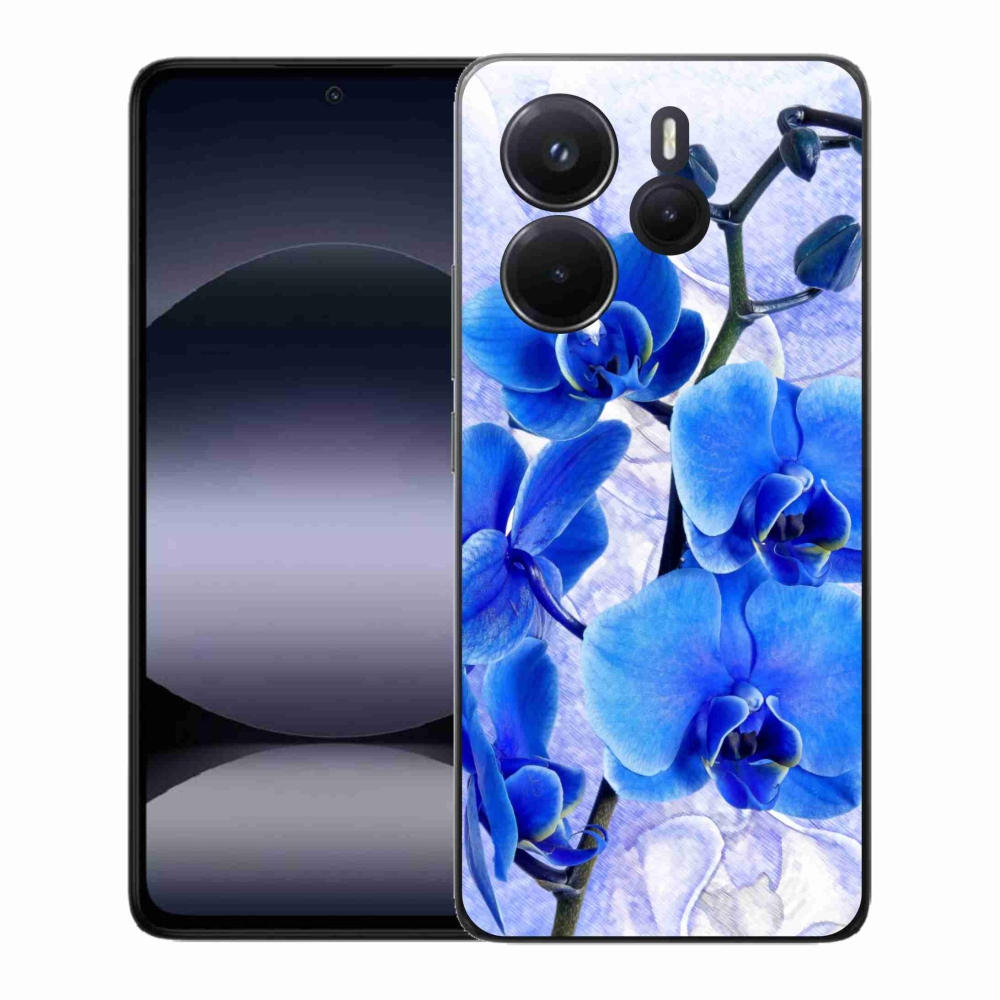 Gelový kryt mmCase na Xiaomi Redmi Note 14 - modré květy
