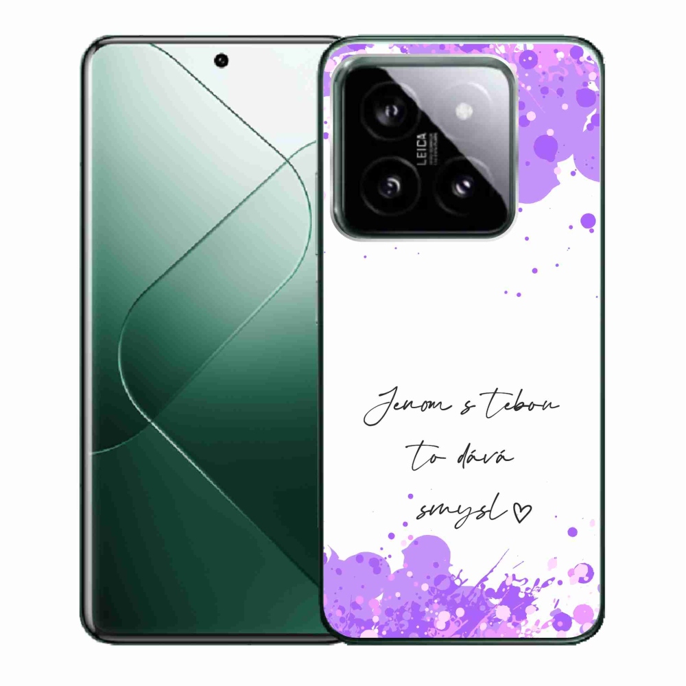 Gelový kryt mmCase na Xiaomi 14 - zamilovaný text bílé pozadí