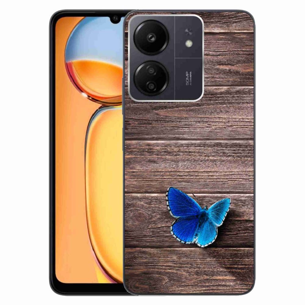 Gelový kryt mmCase na Xiaomi Poco C65/Redmi 13C - modrý motýl 1