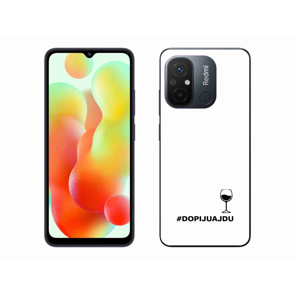 Gelový kryt mmCase na Xiaomi Redmi 12C - vinný motiv bílé pozadí