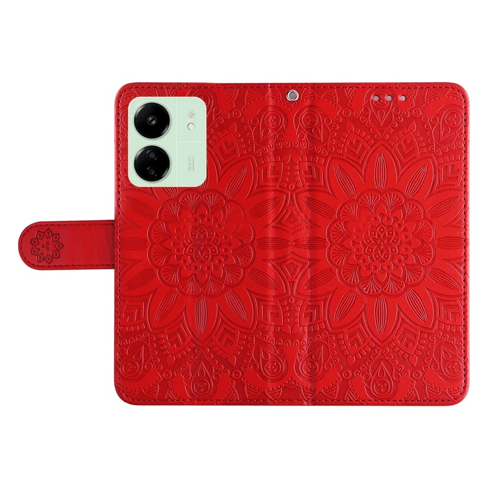 Sunflower knížkové pouzdro na Xiaomi Poco C65/Redmi 13C - červené