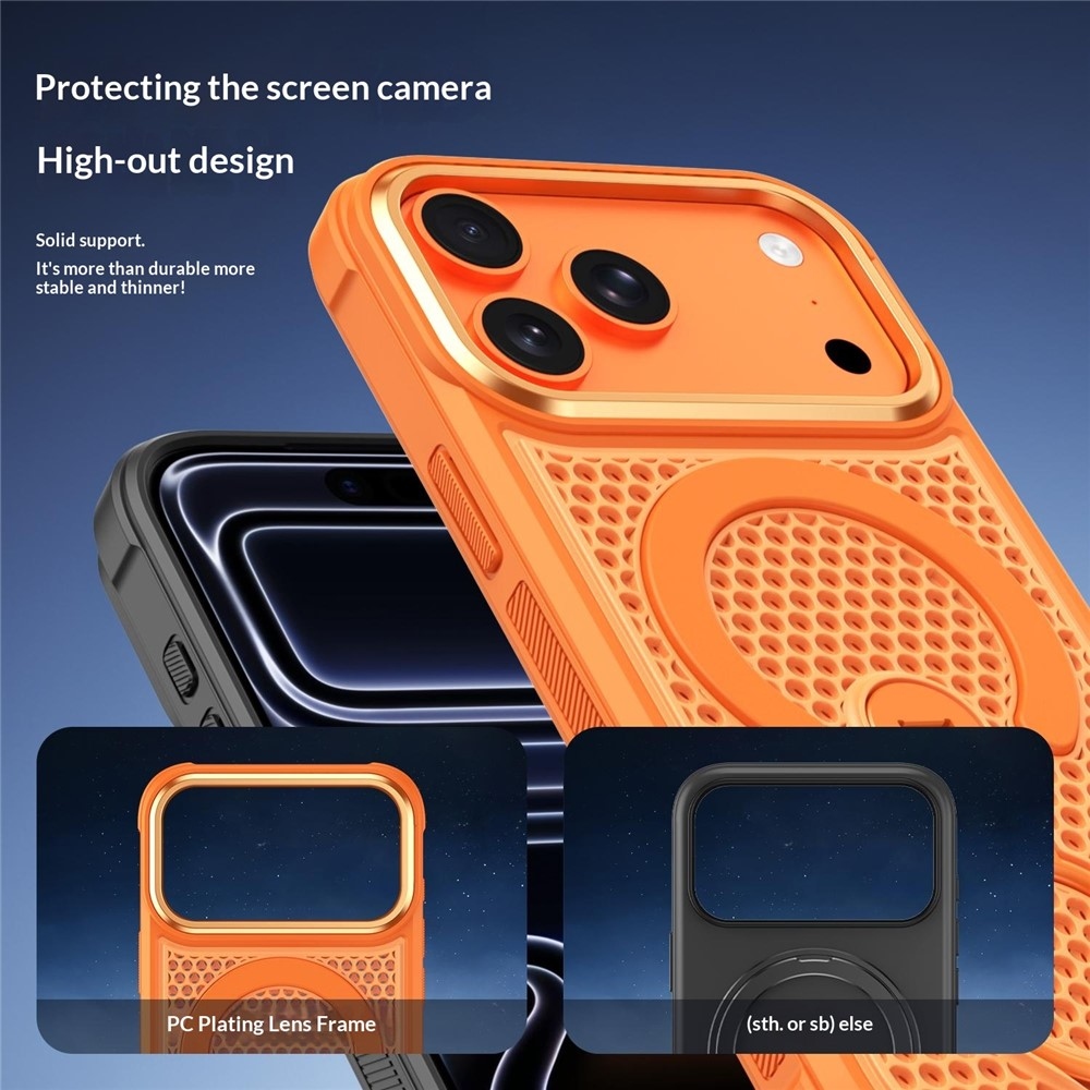 360 gelový obal s pevnými zády a MagSafe na mobil iPhone 18 Pro Max/17 Pro Max - oranžový
