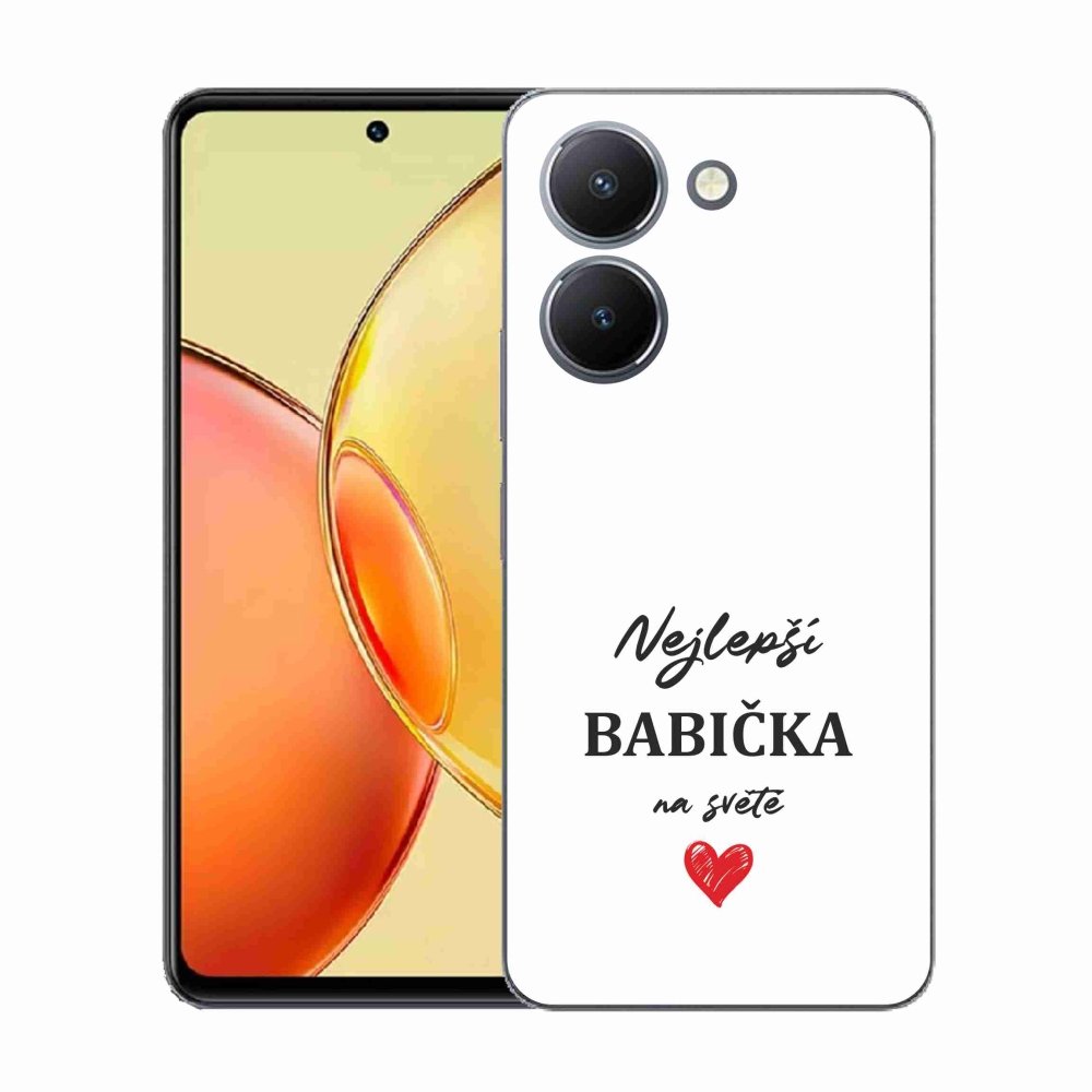 Gelový kryt mmCase na Vivo Y36 - nejlepší babička 1 bílé pozadí