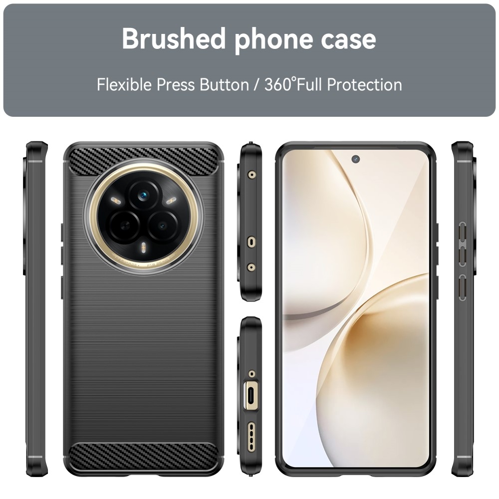 Carbon odolný gelový obal na Realme 14 Pro 5G - černý