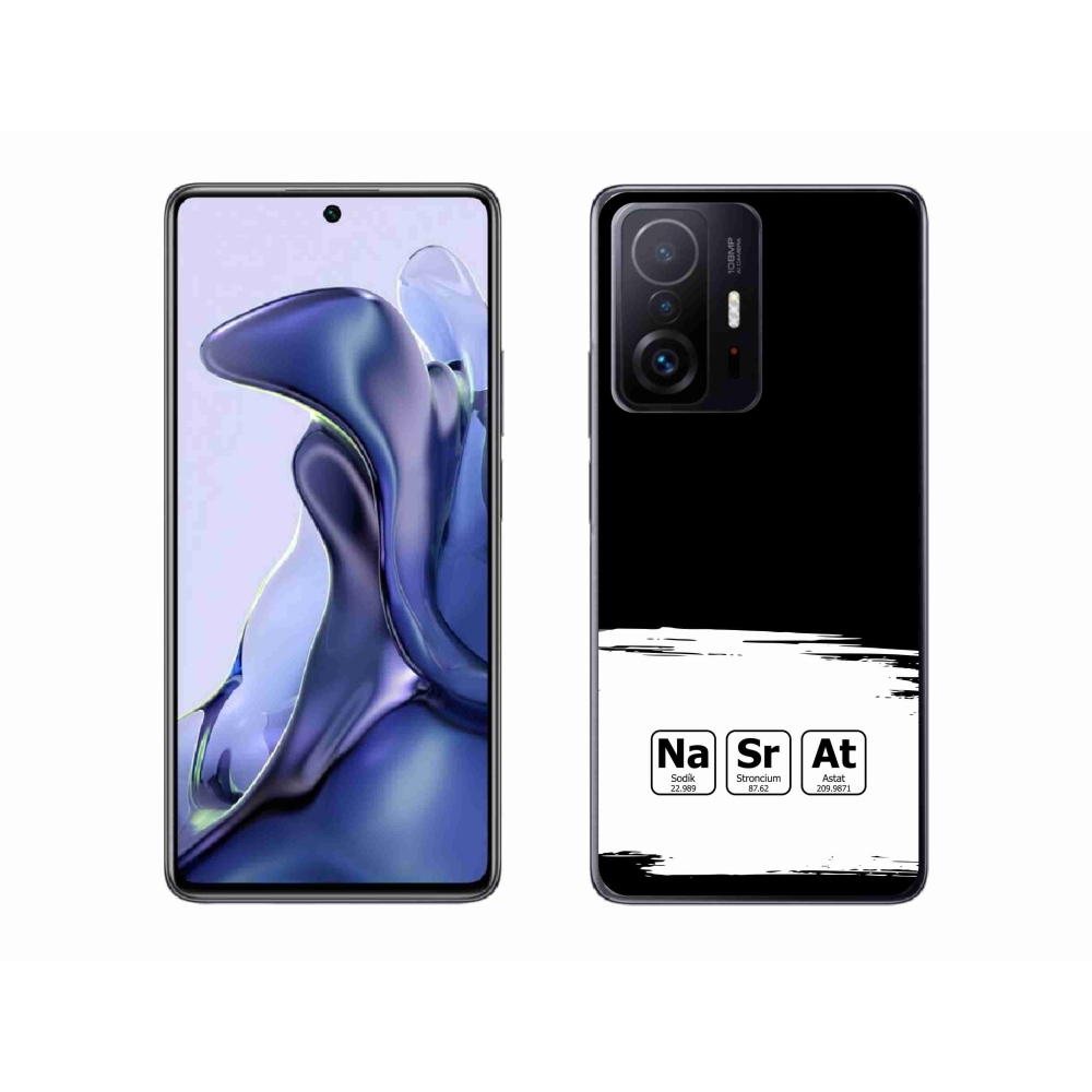Gelový kryt mmCase na Xiaomi 11T Pro - chemické prvky bíločerné pozadí
