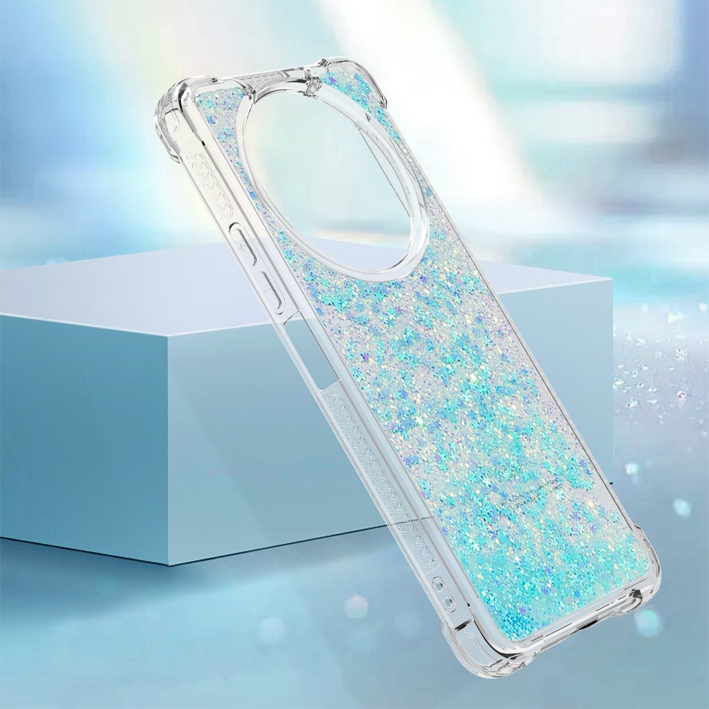 Glitter gelový přesýpací obal na Xiaomi Redmi A3 - modrý/hvězdičky