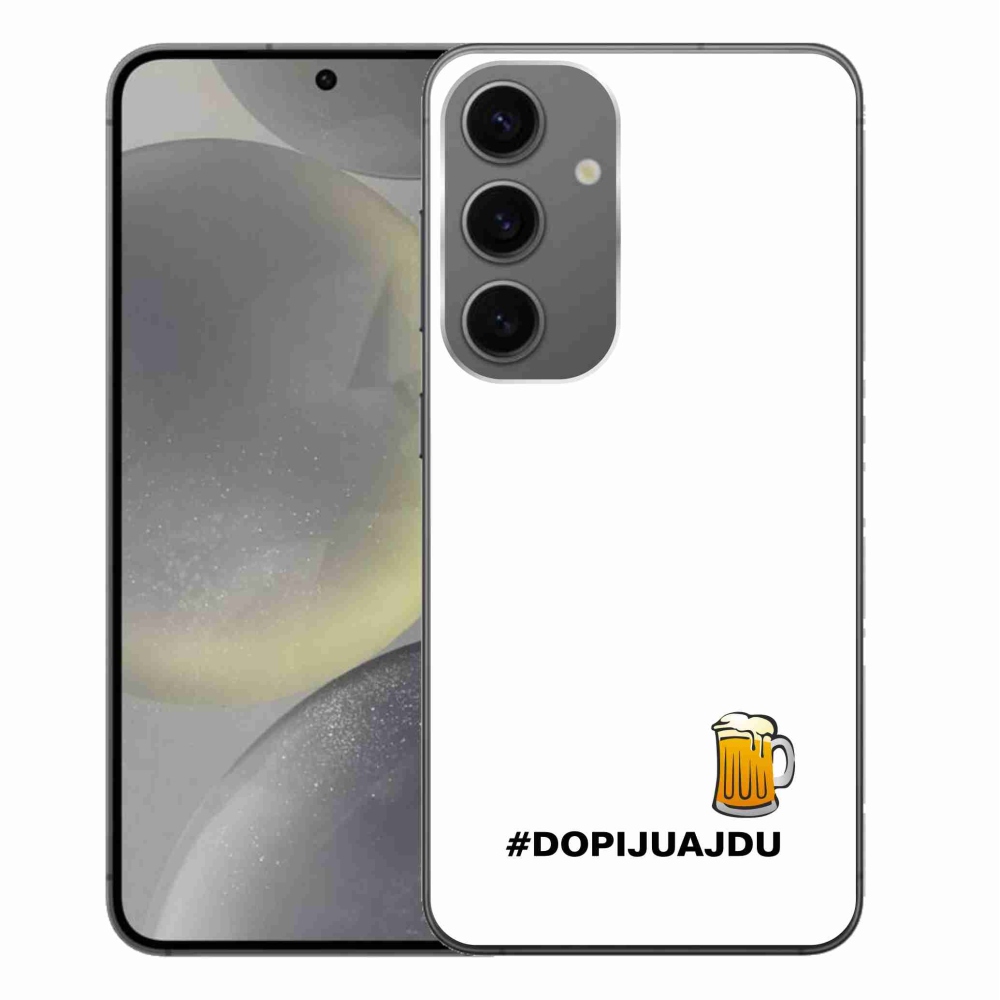 Gelový kryt mmCase na Samsung Galaxy S24+ - pivní motiv 1 bílé pozadí
