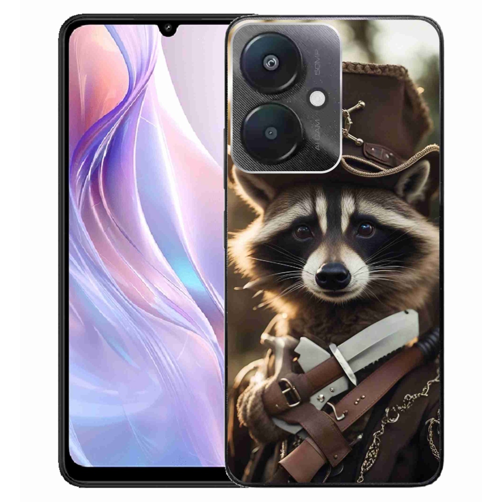 Gelový kryt mmCase na Xiaomi Redmi 13C 5G - mýval v uniformě