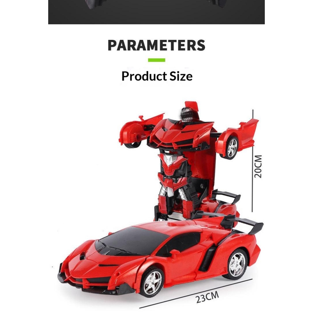 RC transformační auto 2v1 auto a robot - červené
