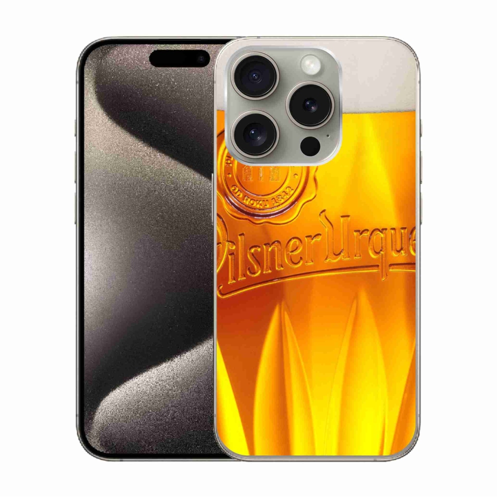 Gelový kryt mmCase na iPhone 15 Pro - pivo