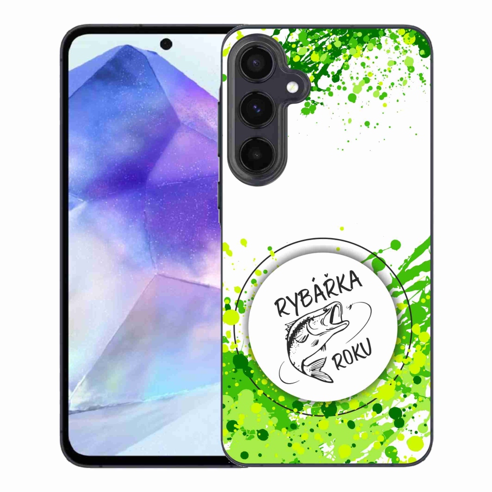 Gelový kryt mmCase na Samsung Galaxy A55 5G - rybářka roku bílé pozadí