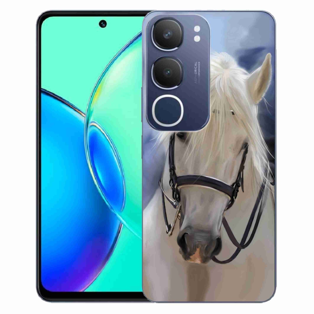 Gelový kryt mmCase na Vivo Y19s - bílý kůň