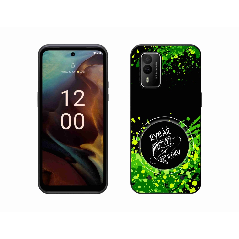 Gelový kryt mmCase na Nokia XR21 - rybář roku černé pozadí