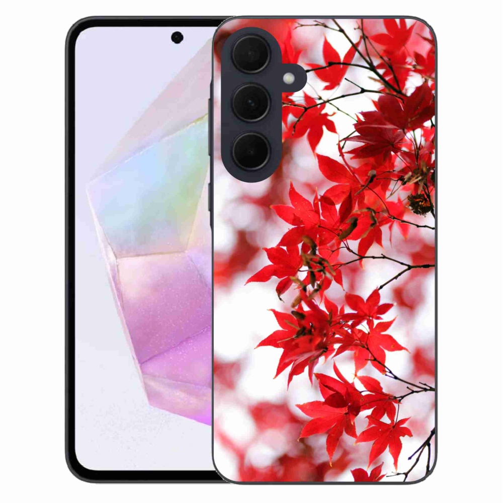 Gelový kryt mmCase na Samsung Galaxy A35 5G - červené listy