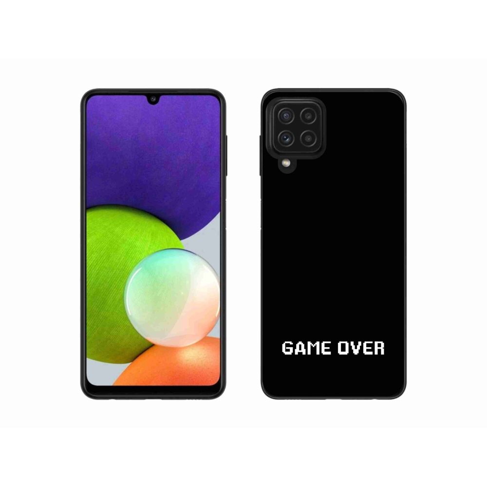 Gelový kryt mmCase na Samsung Galaxy A22 4G - game over černé pozadí