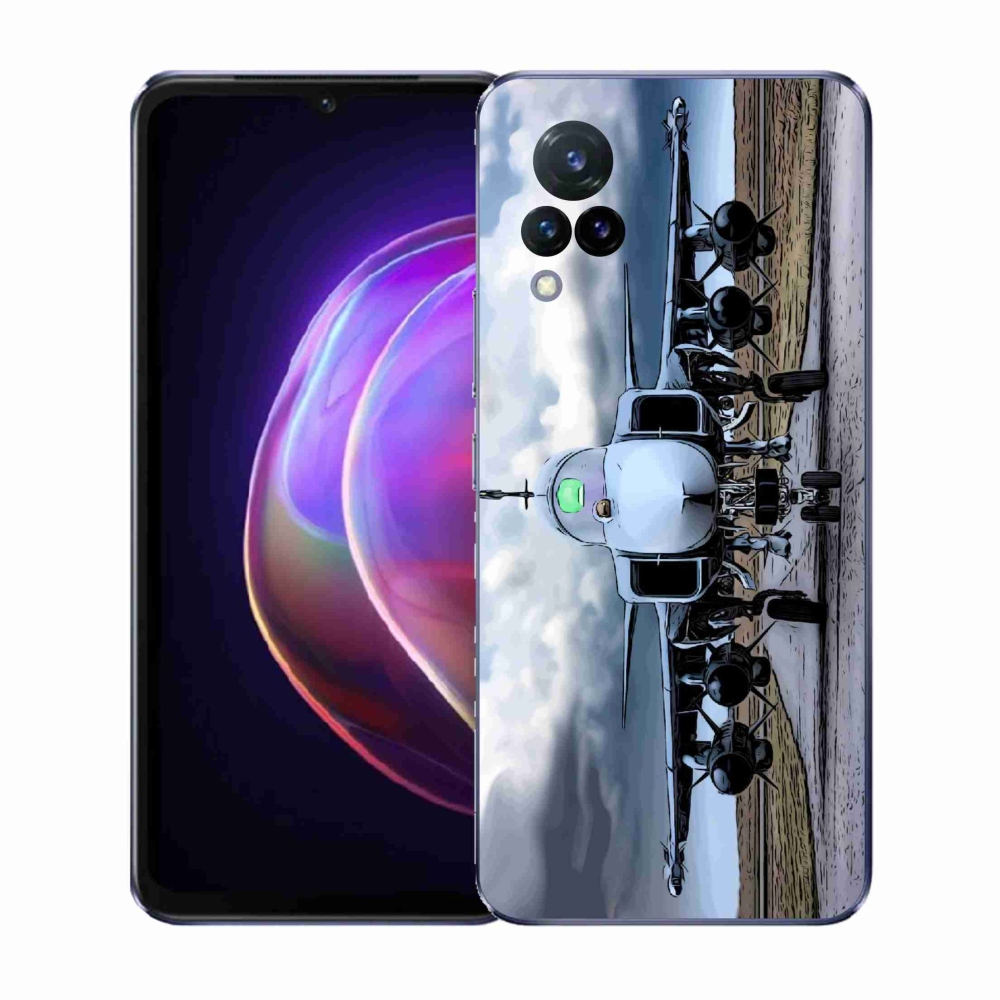 Gelový kryt mmCase na Vivo V21 4G/5G - vojenské letadlo
