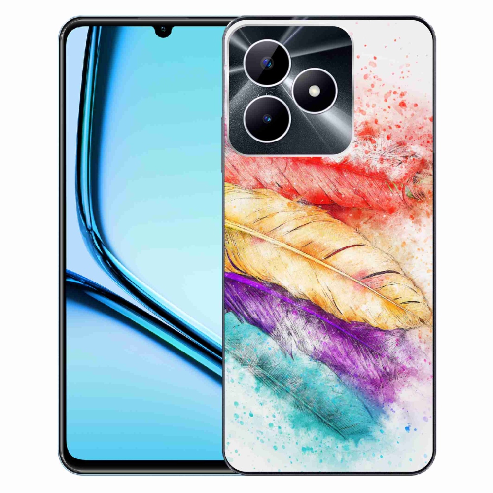 Gelový kryt mmCase na Realme Note 50 - barevné peří
