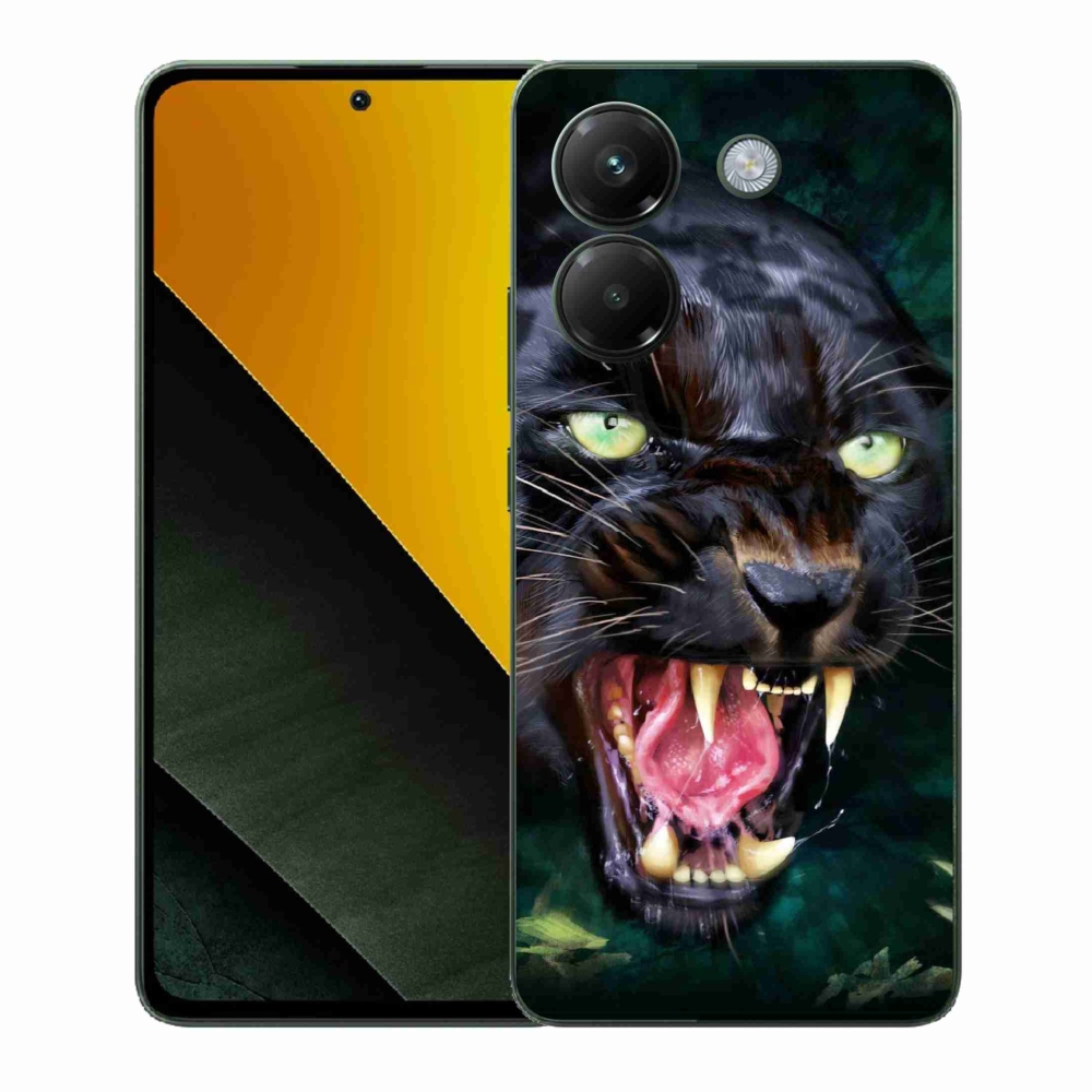 Gelový kryt mmCase na Xiaomi Poco M7 Pro 5G - rozzuřený černý panter