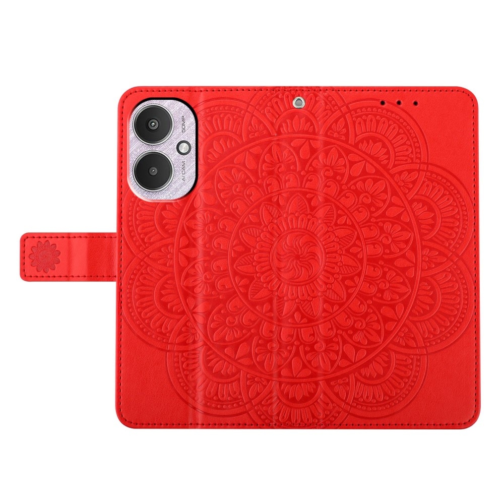 Mandala knížkové pouzdro na Xiaomi Redmi 13C 5G - červené