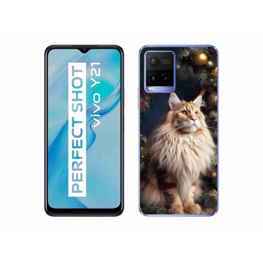 Gelový kryt mmCase na Vivo Y21/Y21s/Y33s - kočka u stromku