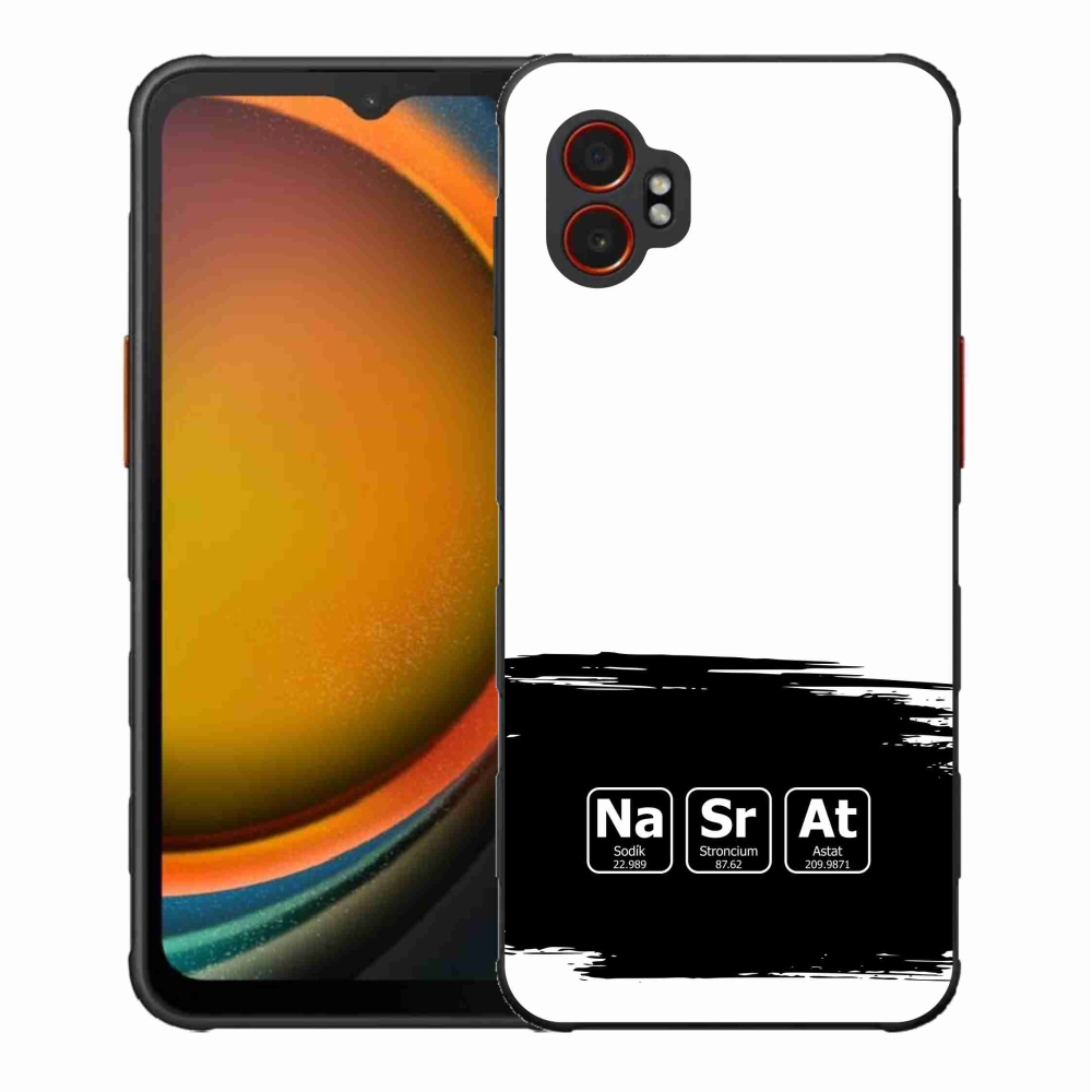 Gelový kryt mmCase na Samsung Galaxy Xcover 7 Pro - chemické prvky černobílé pozadí