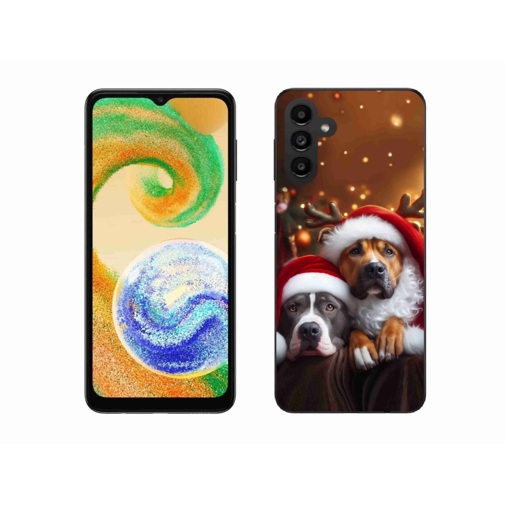 Gelový kryt mmCase na Samsung Galaxy A04s (164.7x76.7x9.1mm) - vánoční psi