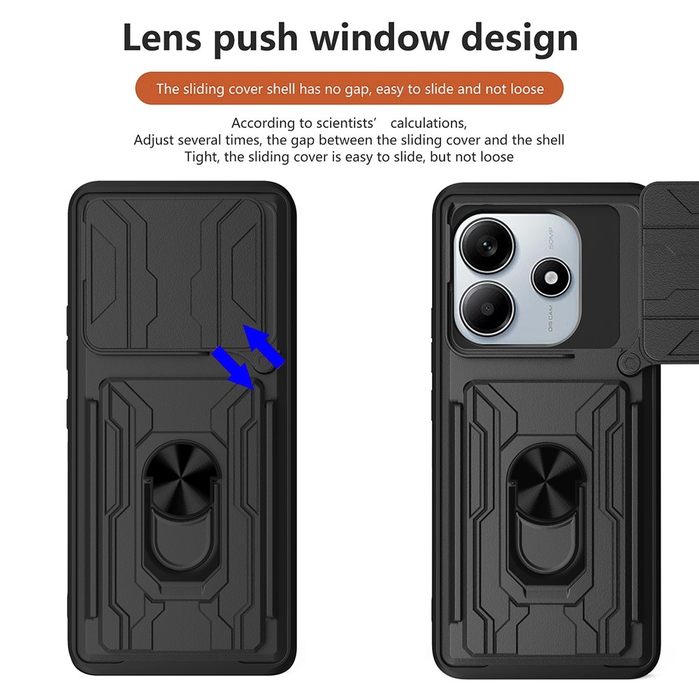 Slider odolný kryt na Xiaomi Redmi Note 14 5G - černý