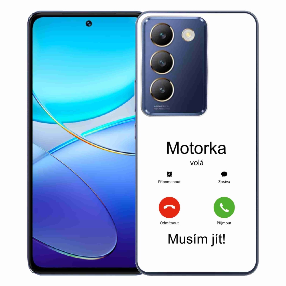 Gelový kryt mmCase na Vivo V40 SE 4G/5G - motorka volá bílé pozadí