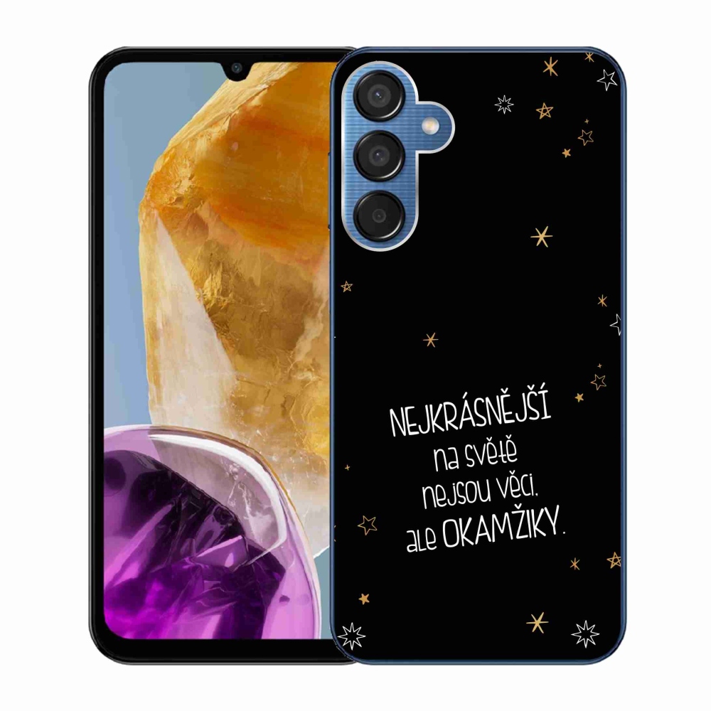 Gelový kryt mmCase na Samsung Galaxy M15 5G - citát 4 černé pozadí