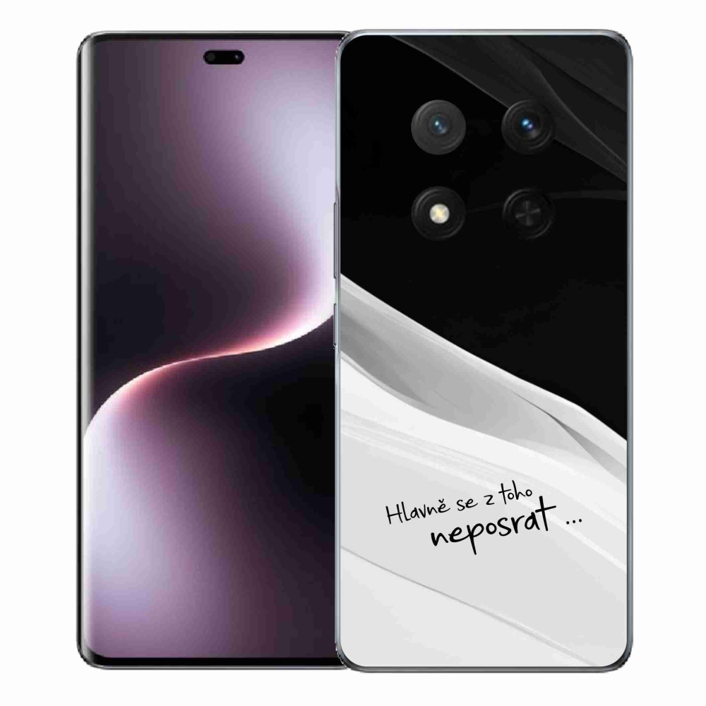 Gelový kryt mmCase na Honor Magic 7 Lite 5G - vtipný text 13 bíločerné pozadí