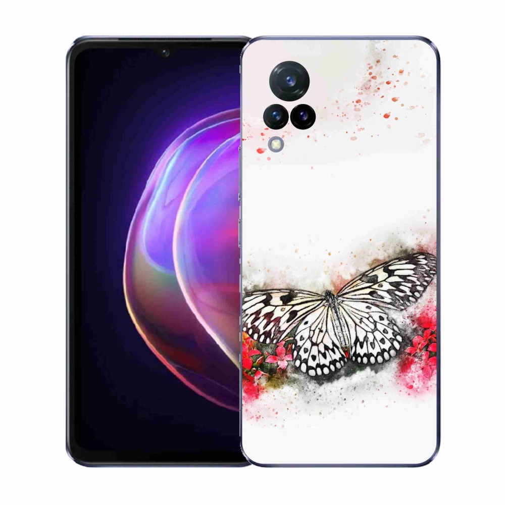 Gelový kryt mmCase na Vivo V21 4G/5G - černobílý motýl