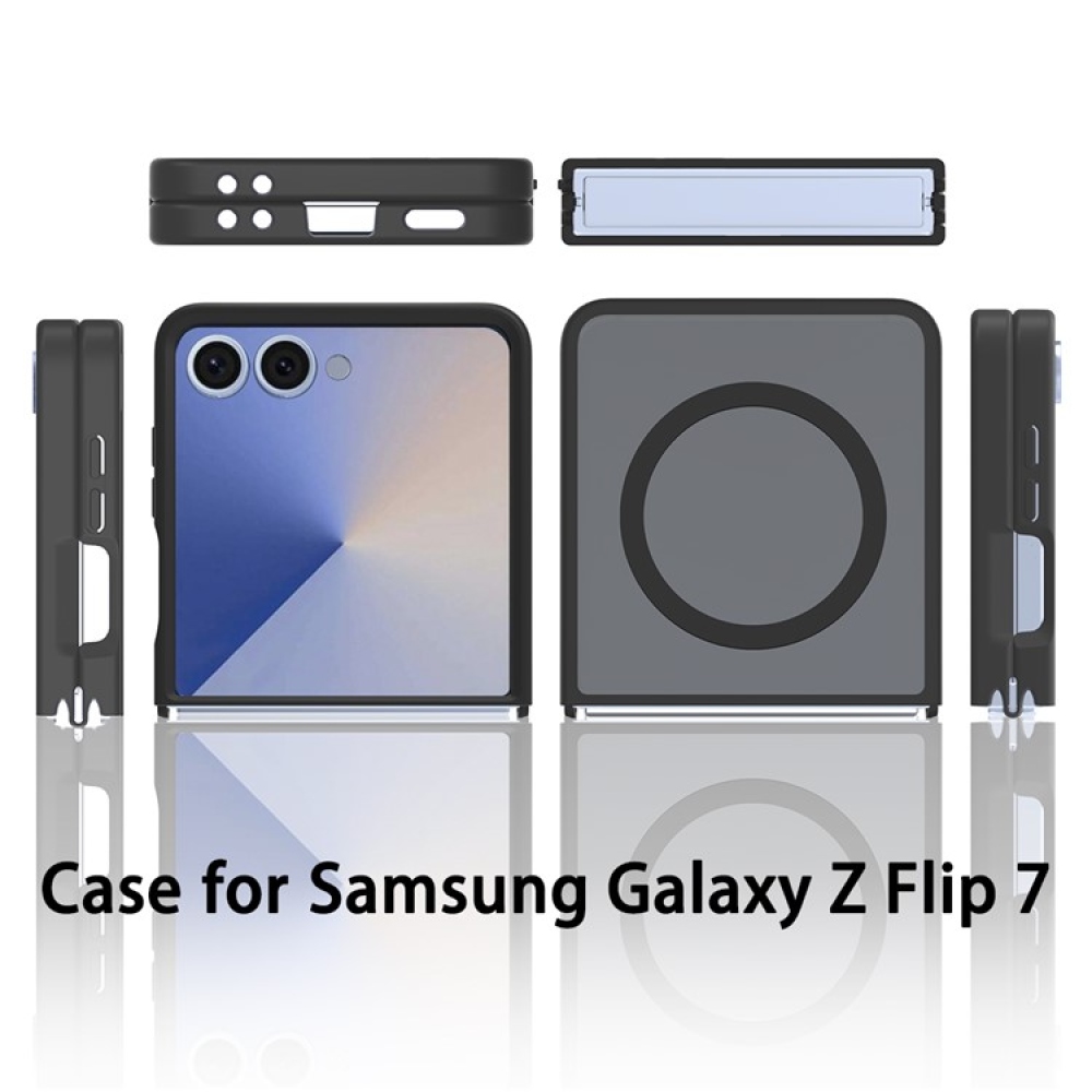 Skin gelový obal s pevnými zády a podporou MagSafe na Samsung Galaxy Z Flip7 5G - černý