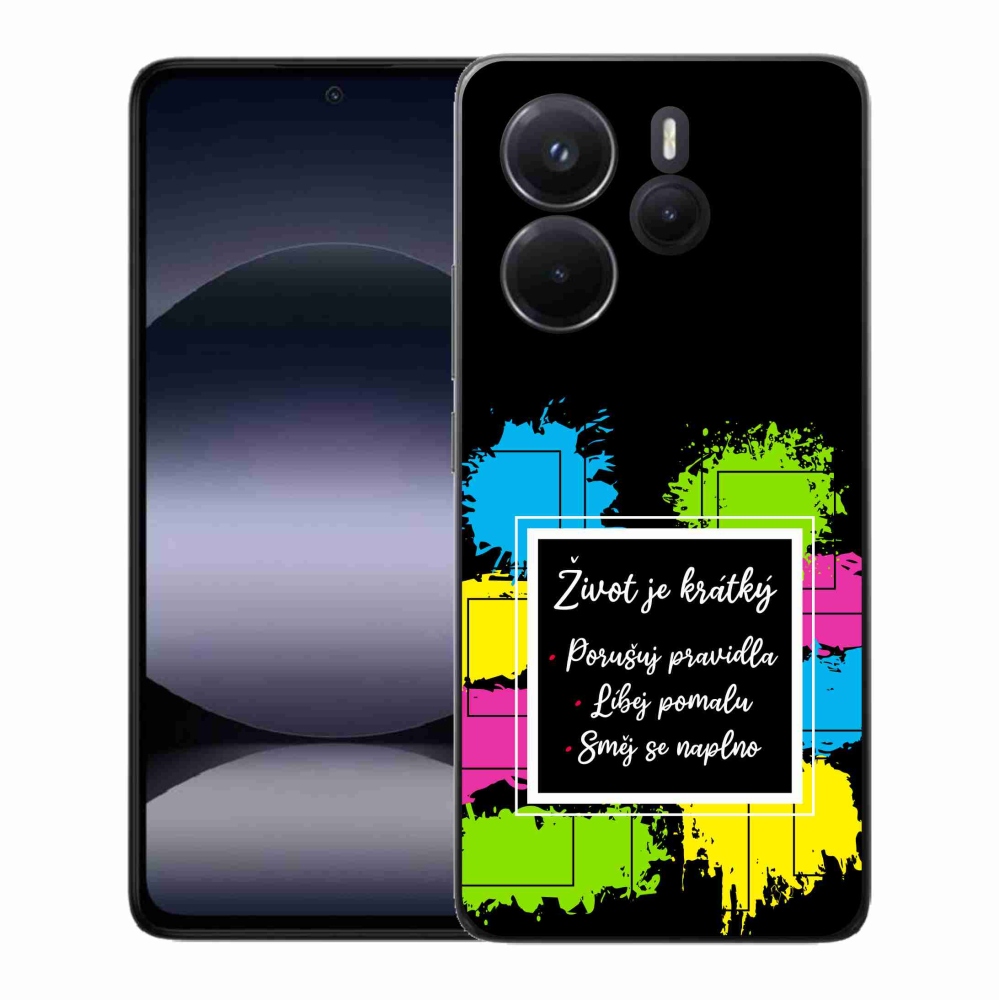 Gelový kryt mmCase na Xiaomi Redmi Note 14 - citát 5 černé pozadí