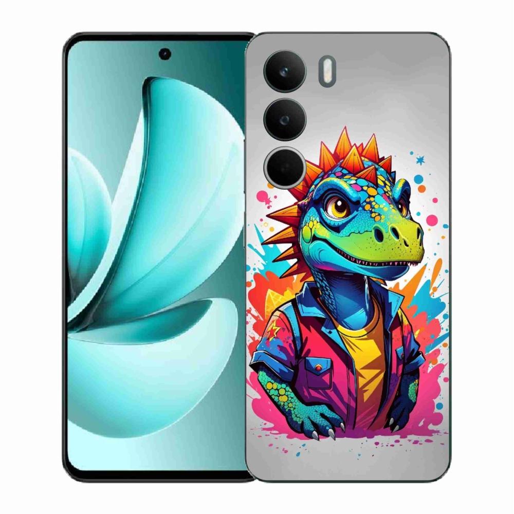 Gelový kryt mmCase na Realme C71 - barevný dinosaurus